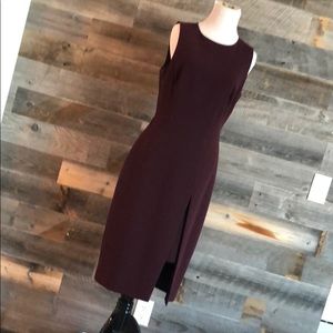 WHBM Burgundy Asymmetrical Dress, Size 8